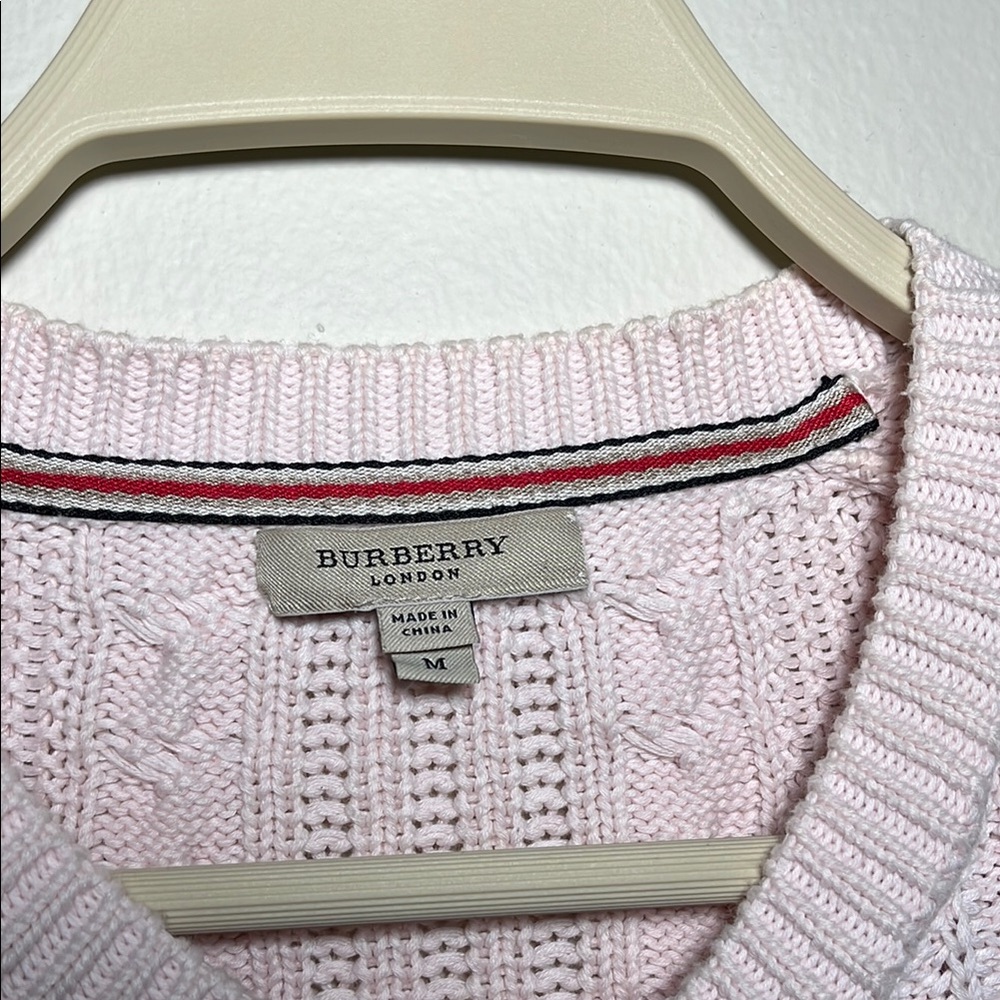 Pink Cable Knit Cropped style Cardigan Sweater - Picture 2 of 10